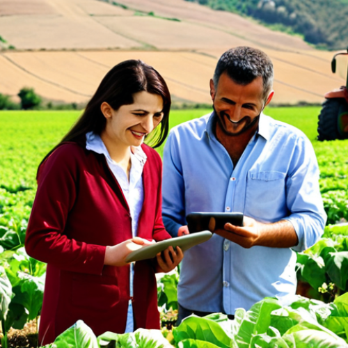 Home 6 Harmonious Farm Team**
Prompt: A diverse and smiling agricultural team working together in a sunny Turkish field. Some members are inspecting plants, others are using tablets, and a tractor is visible in the background. The atmosphere is collaborative and efficient. Focus on bright, natural light and a sense of teamwork. Modern farming techniques, emphasis on communication, gözleme and ayran break time, realistic, 8k.
**